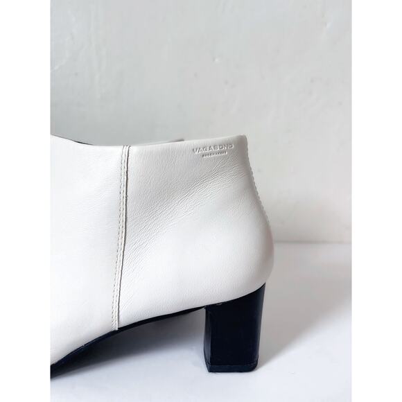 VAGABOND Ebba Leather Square Toe Ankle Boots In White Size 39/9 - Picture 8 of 15